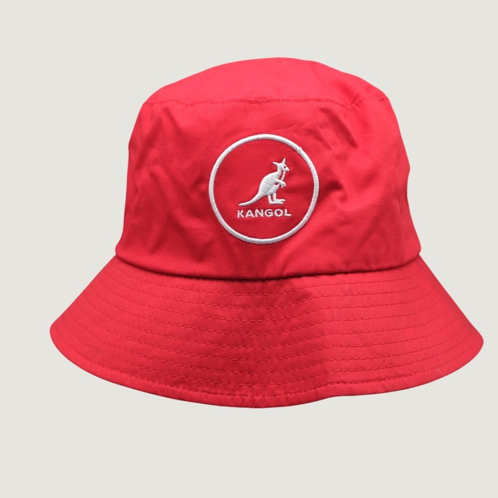 NWT Kangol Cotton Bucket Hat Large Red Embroidered Logo K2117SP Streetwear